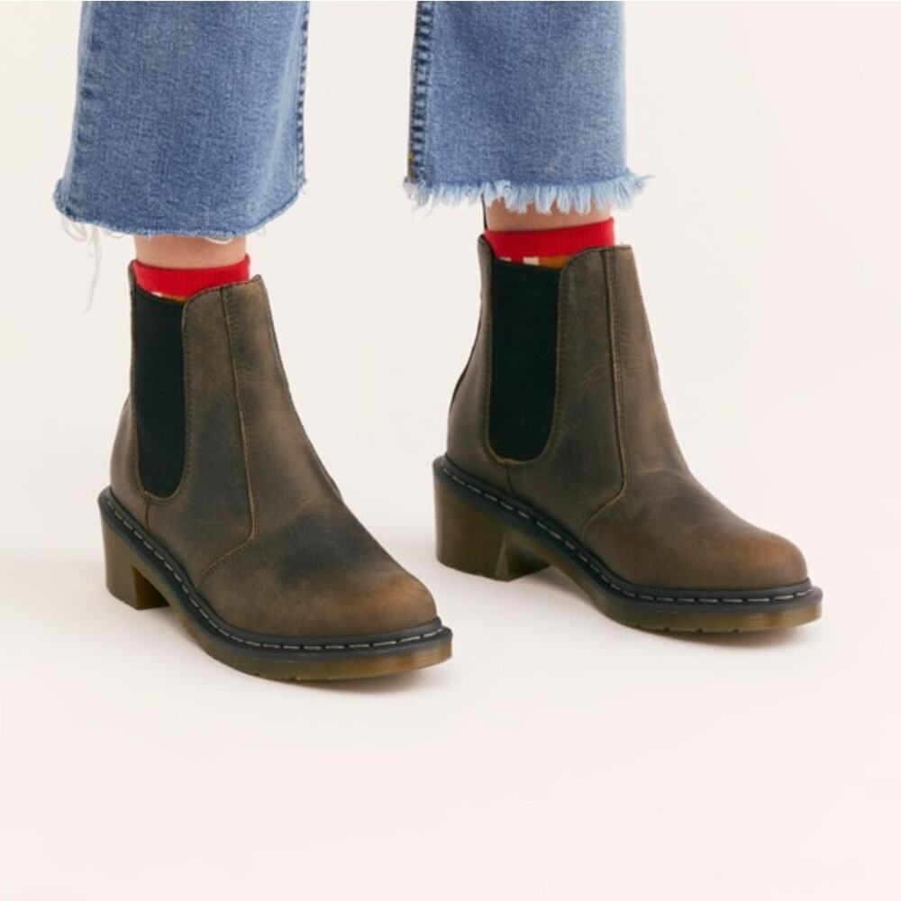 Dr. Martens Distressed Brown Ankle Booties